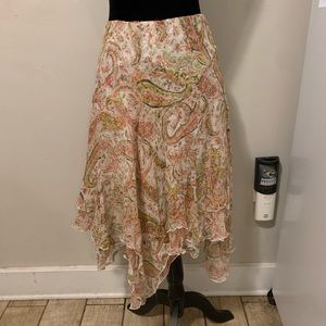 💜vintage asymmetrical hem maxi skirt